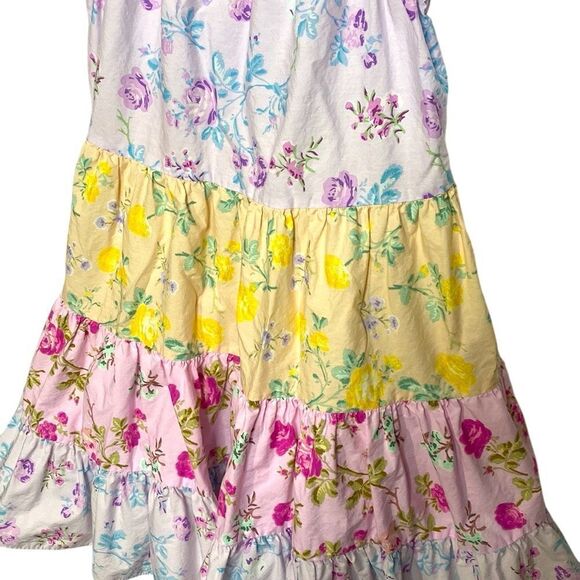 LOVE SHACK FANCY Jeanne Floral Tiered Tie Shoulder Dress - Picture 6 of 10